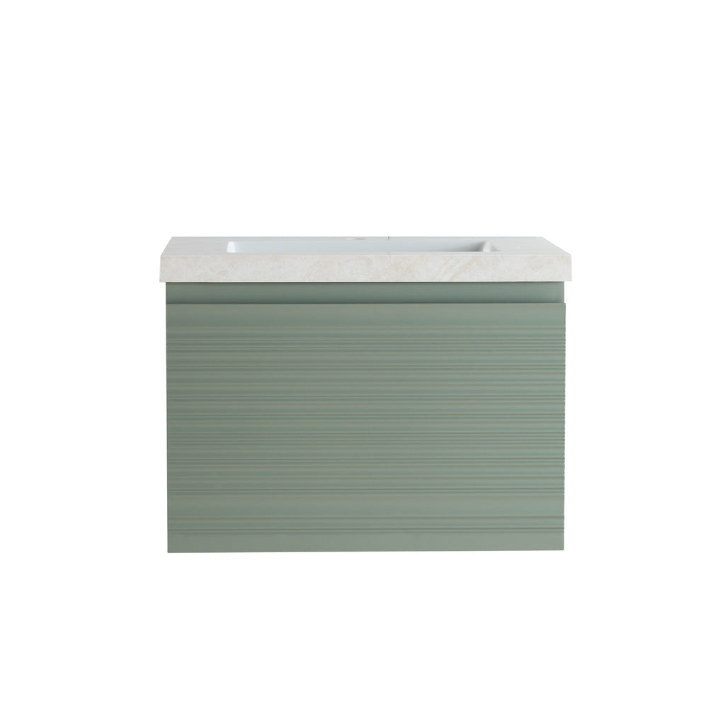 LUKKA SEDONA OLIVE GREEN 600MM SINGLE BOWL WALL HUNG VANITY