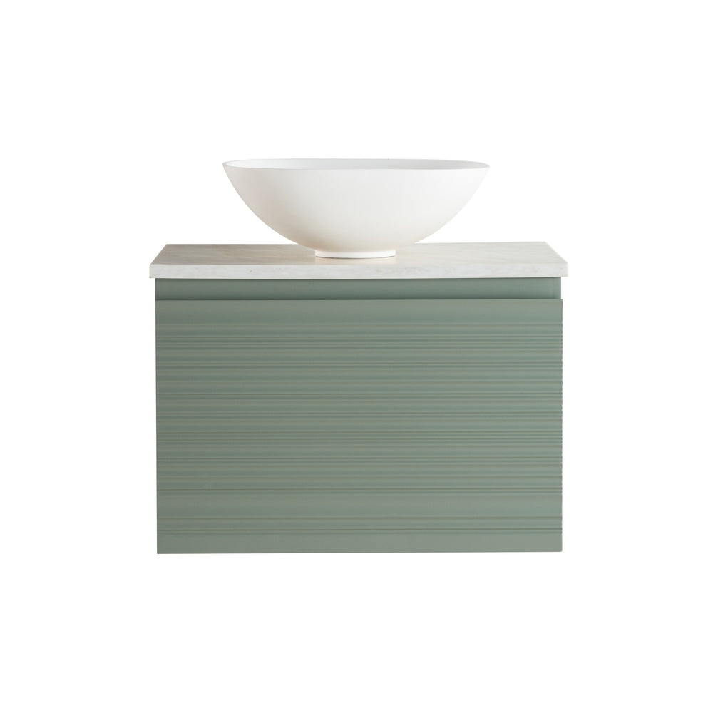 LUKKA SEDONA OLIVE GREEN 600MM SINGLE BOWL WALL HUNG VANITY