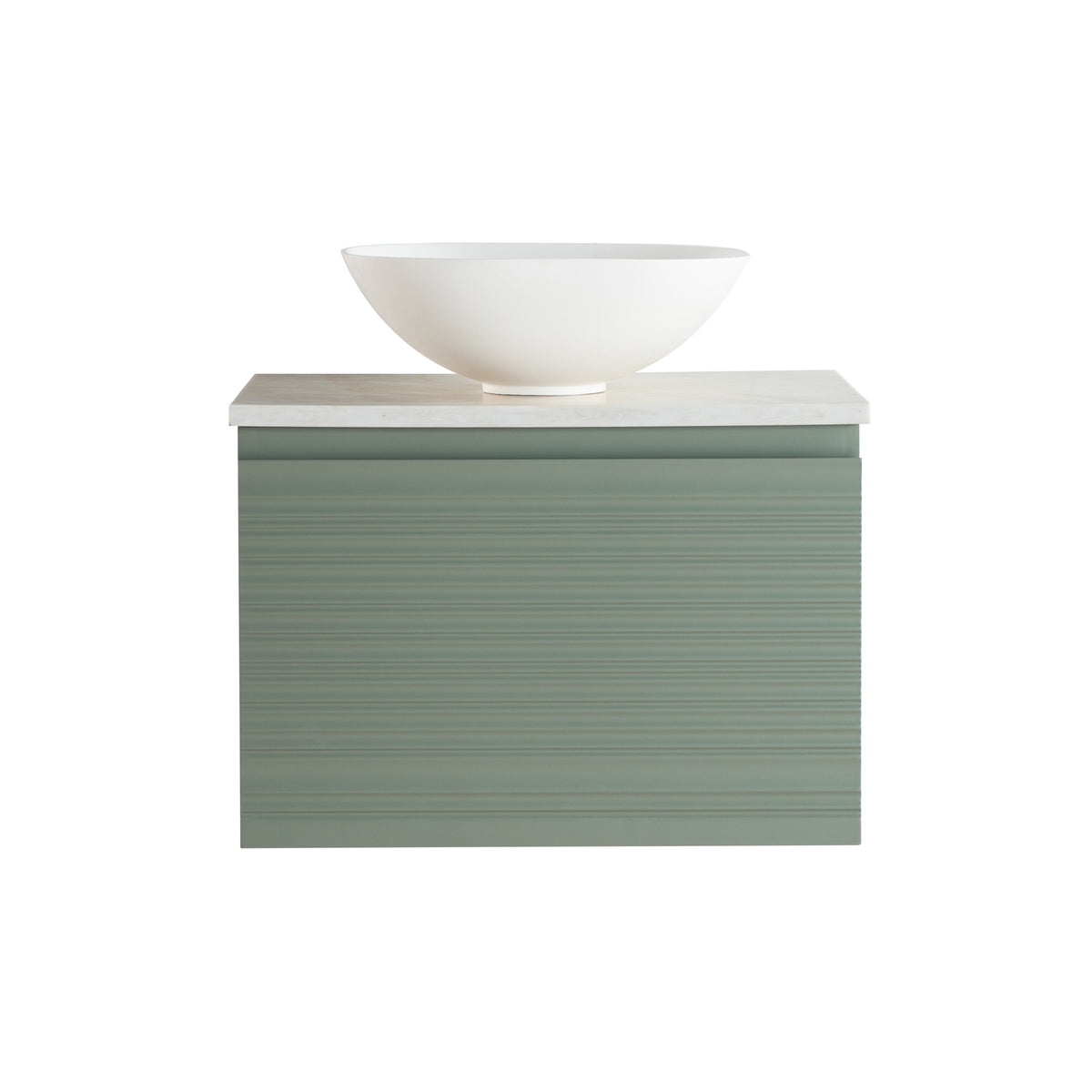 LUKKA SEDONA OLIVE GREEN 600MM SINGLE BOWL WALL HUNG VANITY