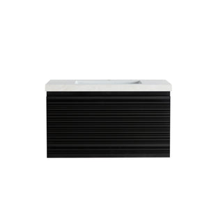 LUKKA SEDONA MATTE BLACK 750MM SINGLE BOWL WALL HUNG VANITY
