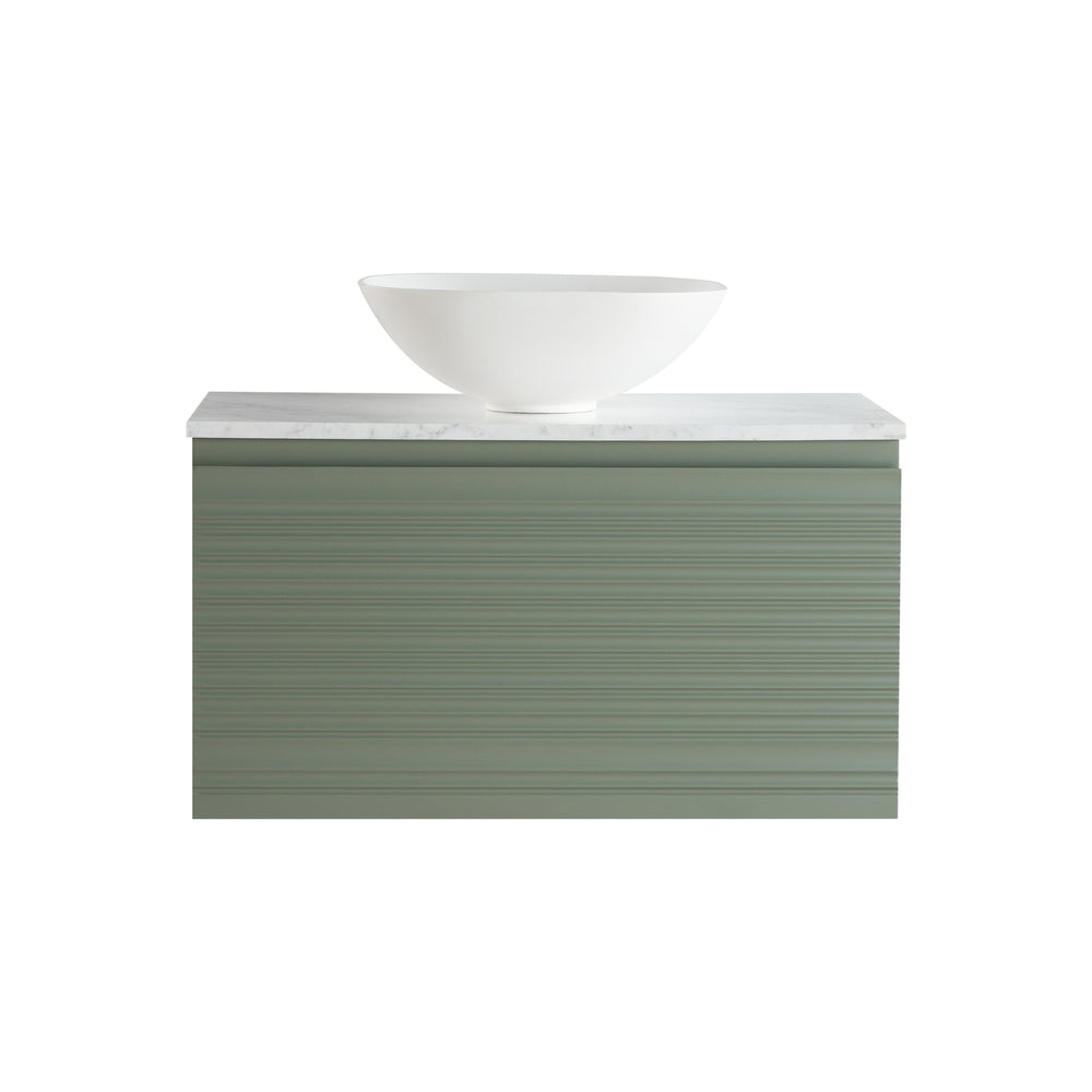 LUKKA SEDONA OLIVE GREEN 750MM SINGLE BOWL WALL HUNG VANITY