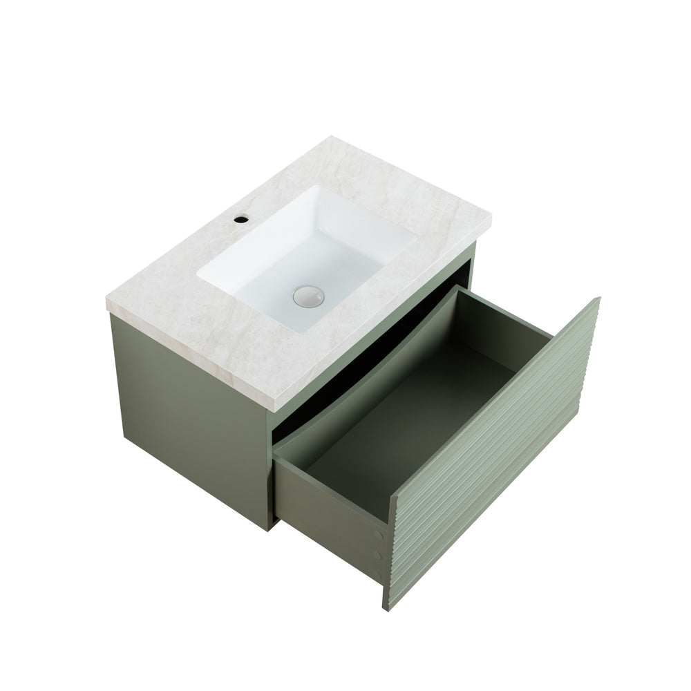 LUKKA SEDONA OLIVE GREEN 750MM SINGLE BOWL WALL HUNG VANITY