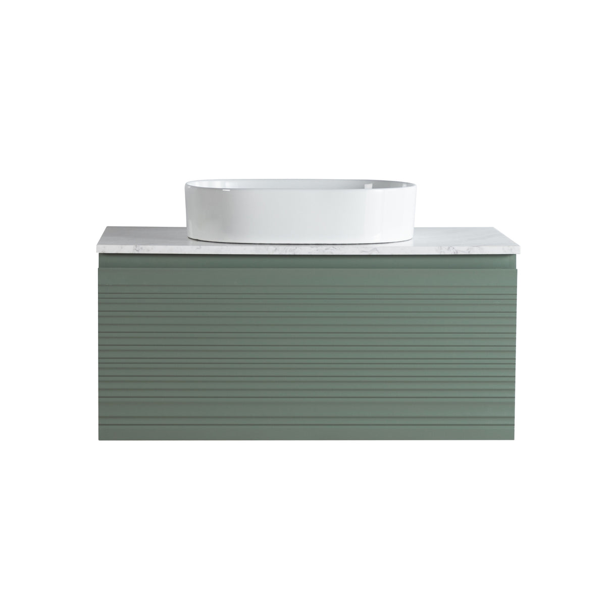 LUKKA SEDONA OLIVE GREEN 900MM SINGLE BOWL WALL HUNG VANITY