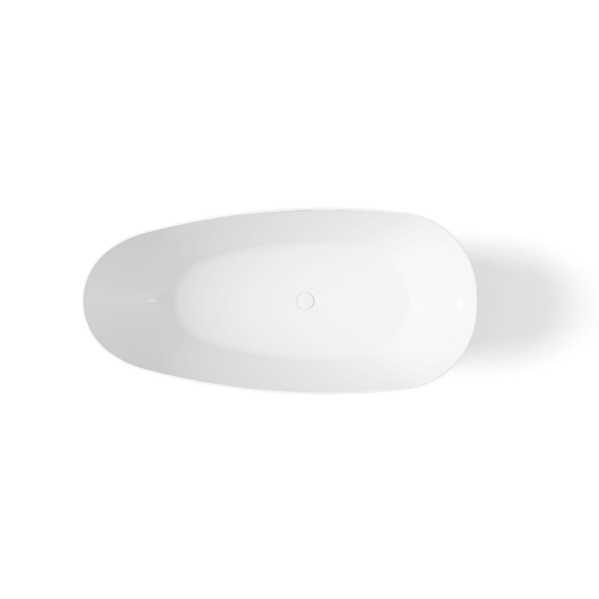 LUKKA NOVA SLIM FREESTANDING BATHTUB OVERFLOW MATTE WHITE 1690MM