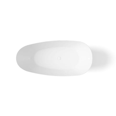 LUKKA NOVA SLIM FREESTANDING BATHTUB OVERFLOW MATTE WHITE 1690MM