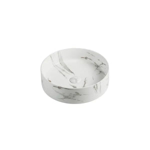 LUKKA OLLEY ABOVE COUNTER BASIN MATTE MARBLE WHITE AND BRONZE 395MM