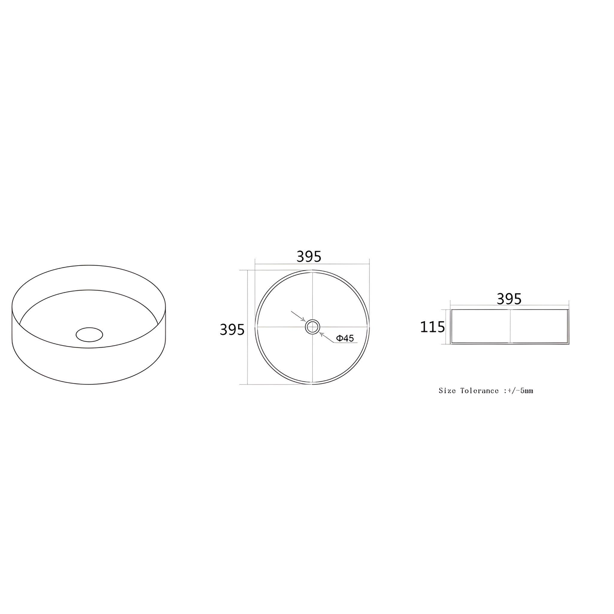 LUKKA OLLEY ABOVE COUNTER BASIN MATTE PINK 395MM