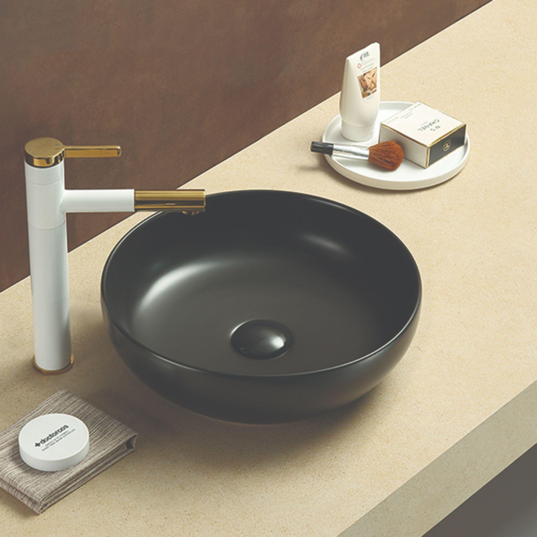 LUKKA OBAN ABOVE COUNTER BASIN MATTE BLACK 377MM