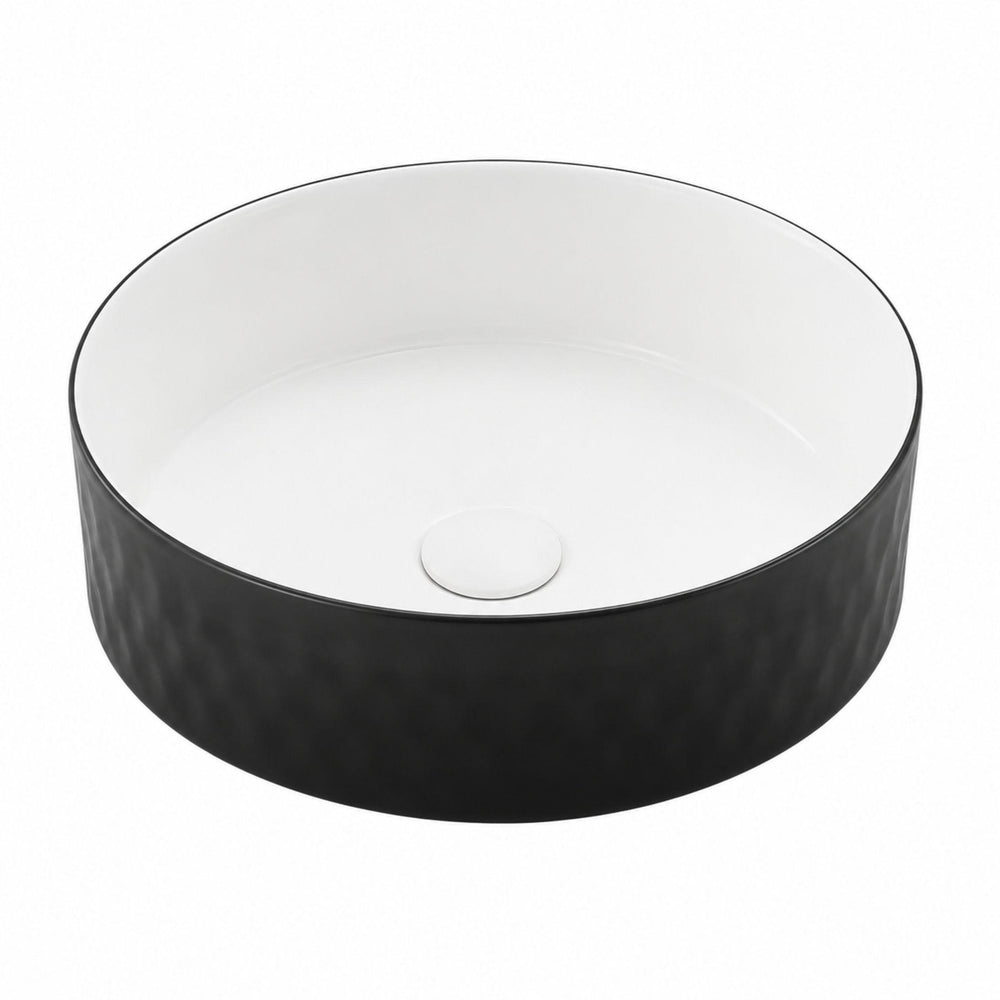 LUKKA OLLIA DIAMOND ABOVE COUNTER BASIN MATTE BLACK AND WHITE 360MM