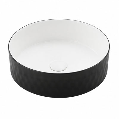 LUKKA OLLIA DIAMOND ABOVE COUNTER BASIN MATTE BLACK AND WHITE 360MM