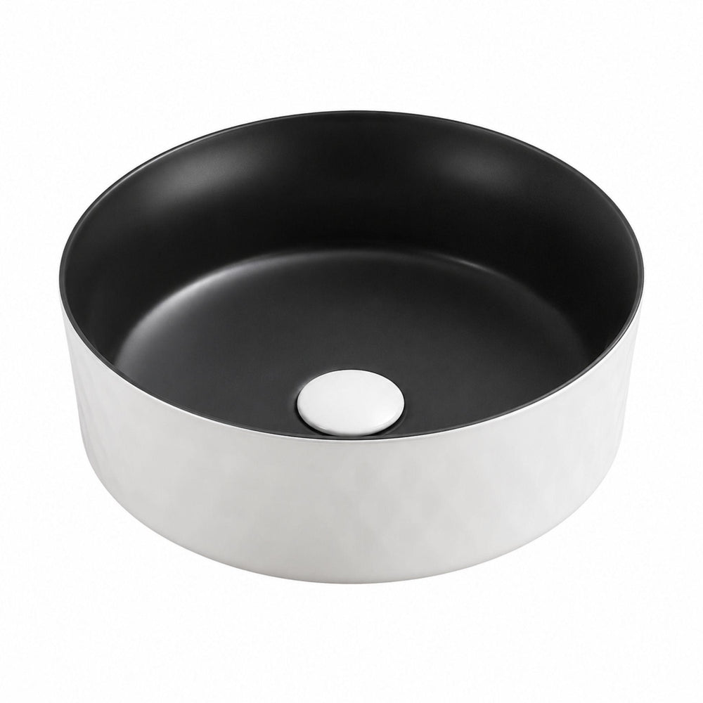 LUKKA OLLIA DIAMOND ABOVE COUNTER BASIN MATTE WHITE AND BLACK 360MM