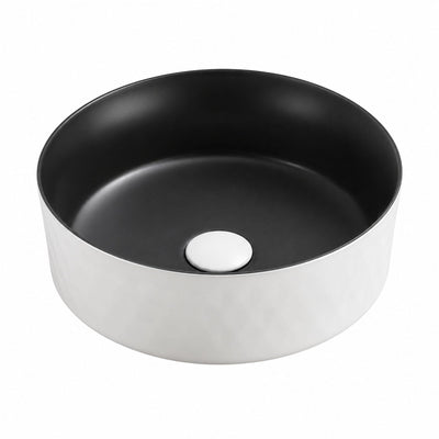 LUKKA OLLIA DIAMOND ABOVE COUNTER BASIN MATTE WHITE AND BLACK 360MM