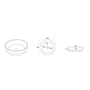 LUKKA OLLEY SEMI INSET BASIN GLOSS WHITE 405MM