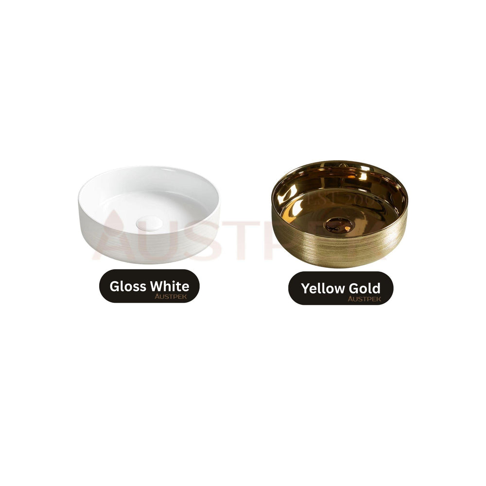 LUKKA OLLIA ABOVE COUNTER BASIN GLOSS WHITE LINE ART 345MM
