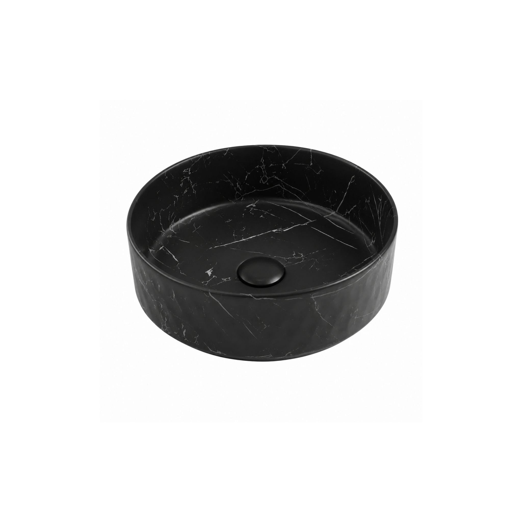 LUKKA OLLIA ABOVE COUNTER BASIN MATTE MARBLE BLACK 345MM