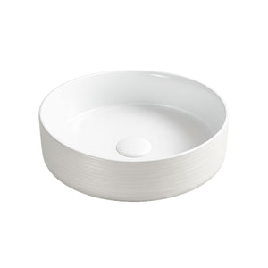 LUKKA OLLIA ABOVE COUNTER BASIN GLOSS WHITE LINE ART 345MM