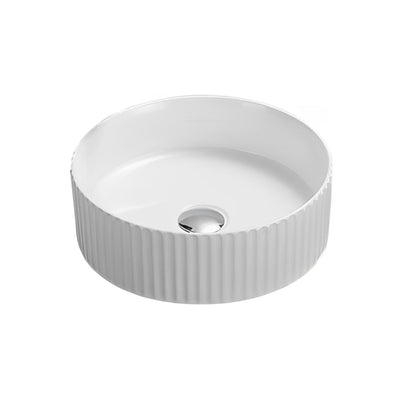 LUKKA OLLEY FLUTED ABOVE COUNTER BASIN GLOSS WHITE 360MM
