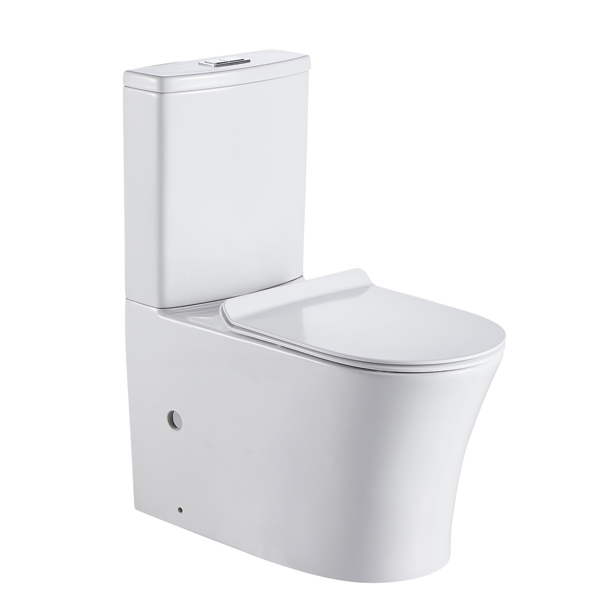 LUKKA ORTA TORNADO RIMLESS BACK TO WALL TOILET SUITE GLOSS WHITE