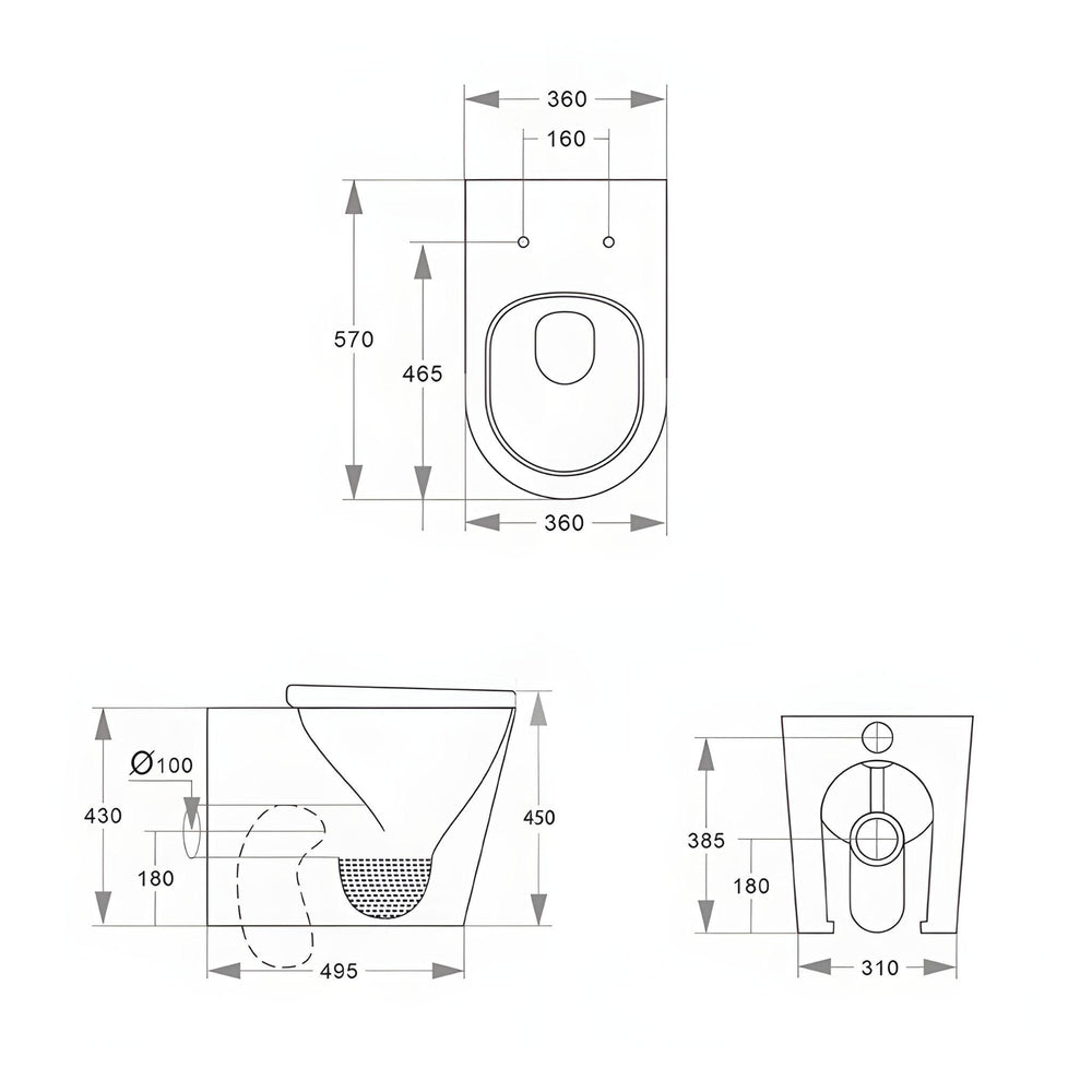 LUKKA ORTA TORNADO RIMLESS WALL FACED FLOOR PAN GLOSS WHITE