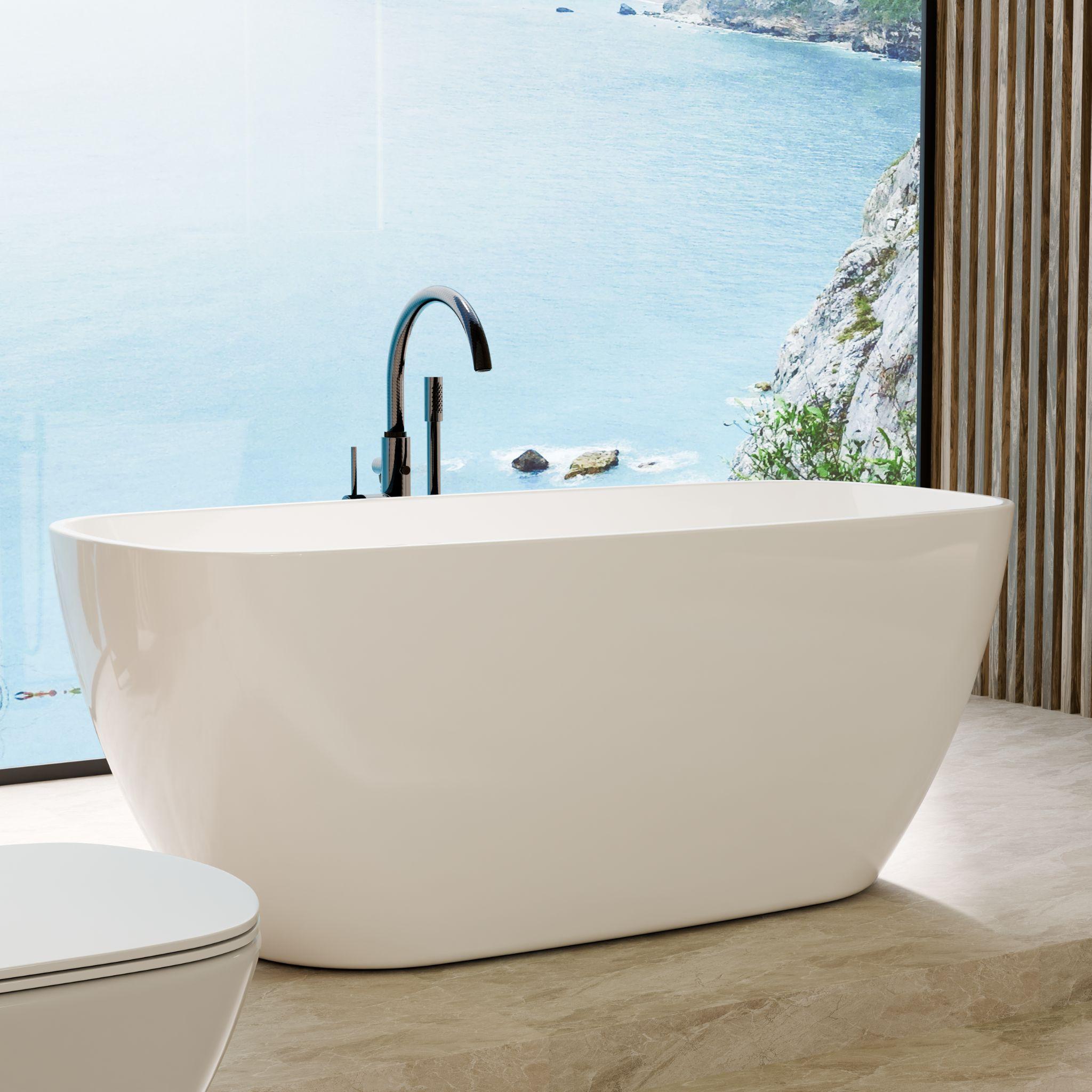 LUKKA ORTA FREESTANDING BATHTUB GLOSS WHITE 1450MM