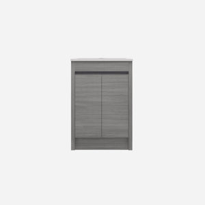 LUKKA PAKO GREY OAK FLAT PACK 600MM SINGLE BOWL FLOOR STANDING VANITY