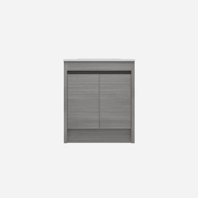 LUKKA PAKO GREY OAK FLAT PACK 750MM SINGLE BOWL FLOOR STANDING VANITY