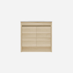 LUKKA PAKO NATURAL OAK FLAT PACK 900MM SINGLE BOWL FLOOR STANDING VANITY