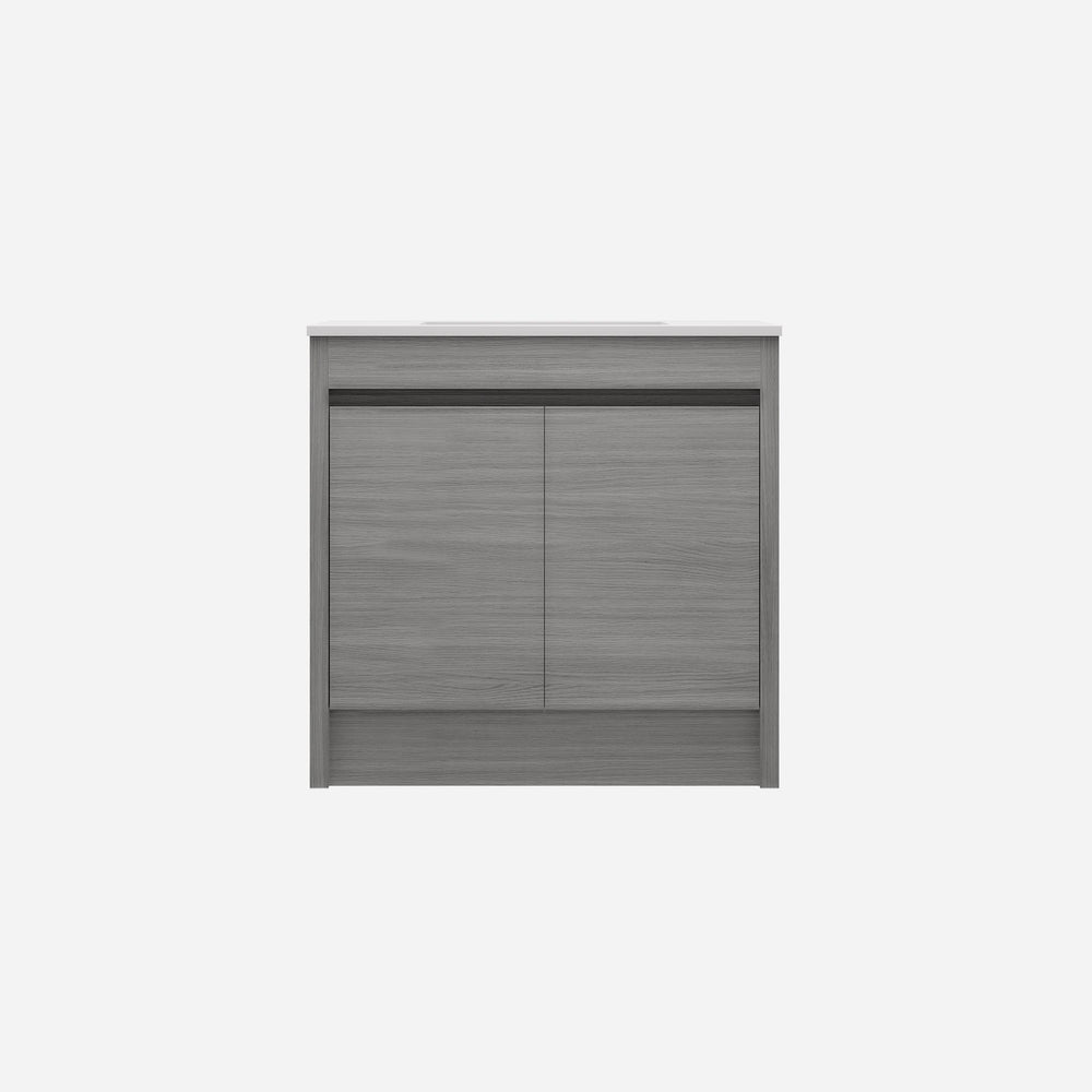 LUKKA PAKO GREY OAK FLAT PACK 900MM SINGLE BOWL FLOOR STANDING VANITY