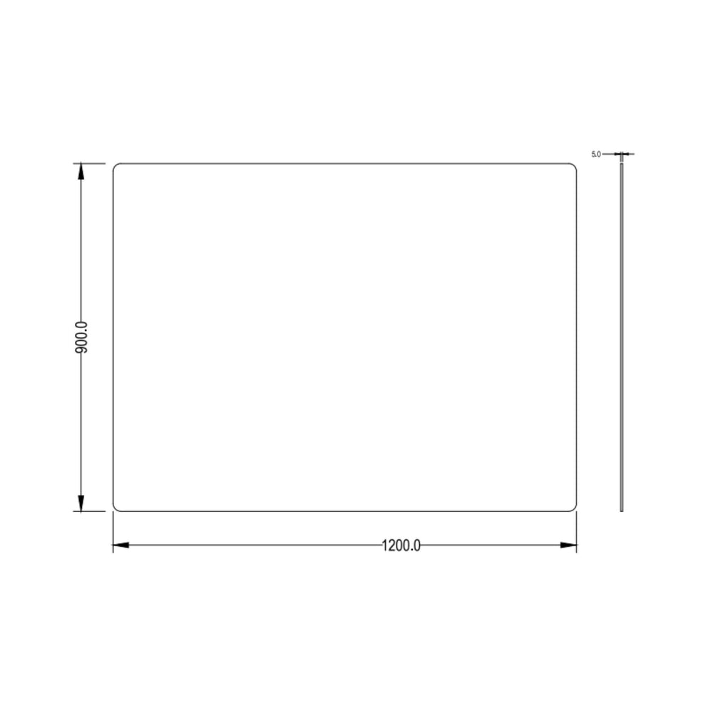 LUKKA RECTTA RECTANGULAR FRAMELESS PENCIL EDGE PLAIN MIRROR 1200X900MM