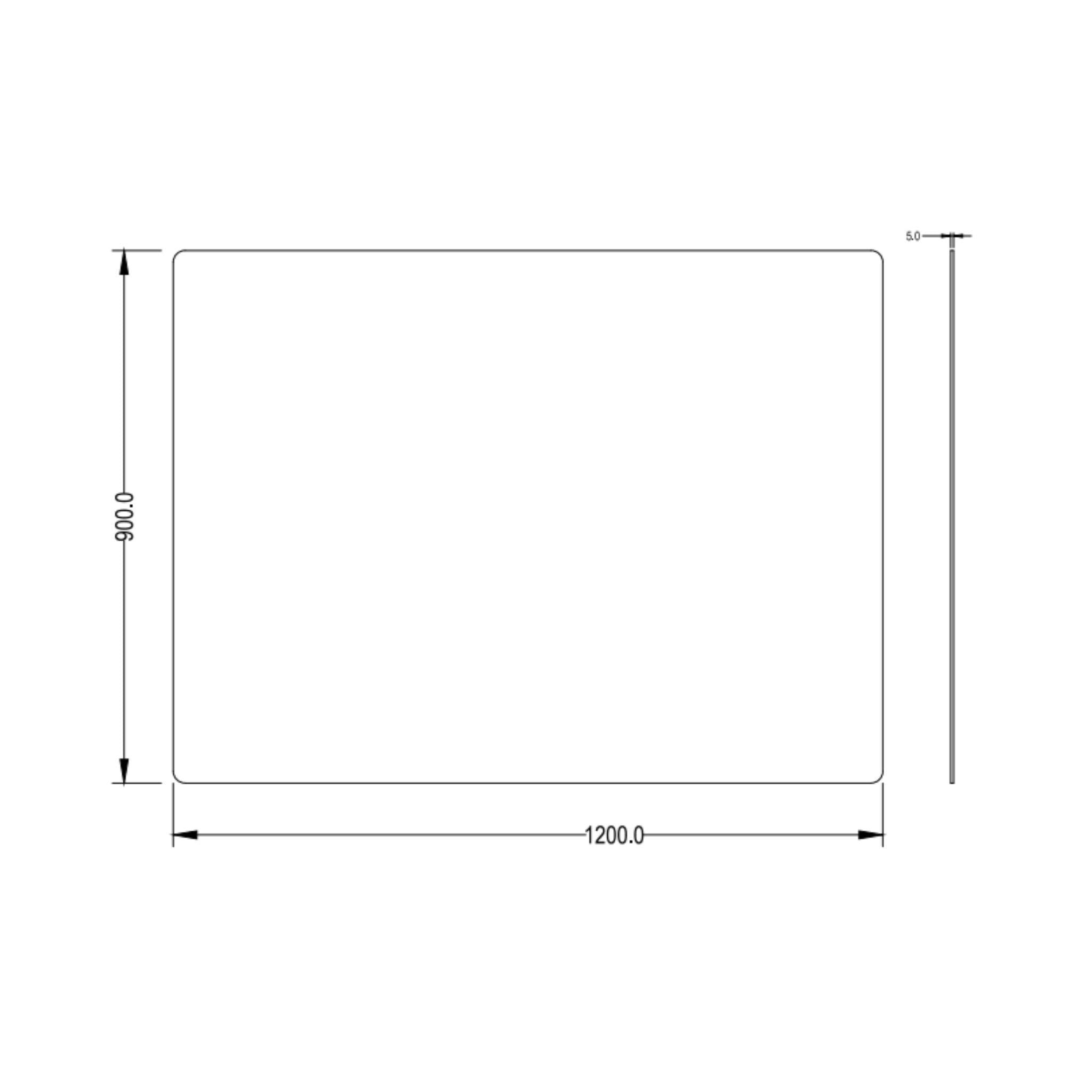 LUKKA RECTTA RECTANGULAR FRAMELESS PENCIL EDGE PLAIN MIRROR 1200X900MM