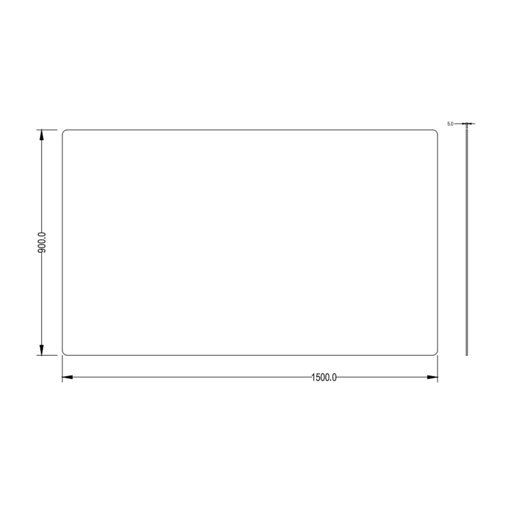 LUKKA RECTTA RECTANGULAR FRAMELESS PENCIL EDGE PLAIN MIRROR 1500X900MM