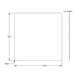LUKKA RECTTA RECTANGULAR FRAMELESS PENCIL EDGE PLAIN MIRROR 750X750MM