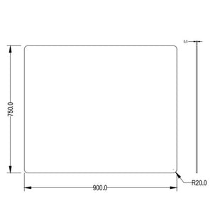 LUKKA RECTTA RECTANGULAR FRAMELESS PENCIL EDGE PLAIN MIRROR 900X750MM