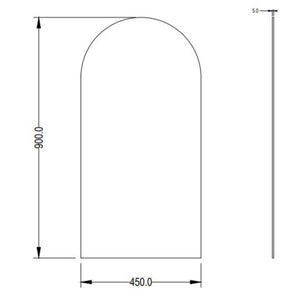 LUKKA ARCO ARCHED FRAMELESS PENCIL EDGE PLAIN MIRROR 450X900MM
