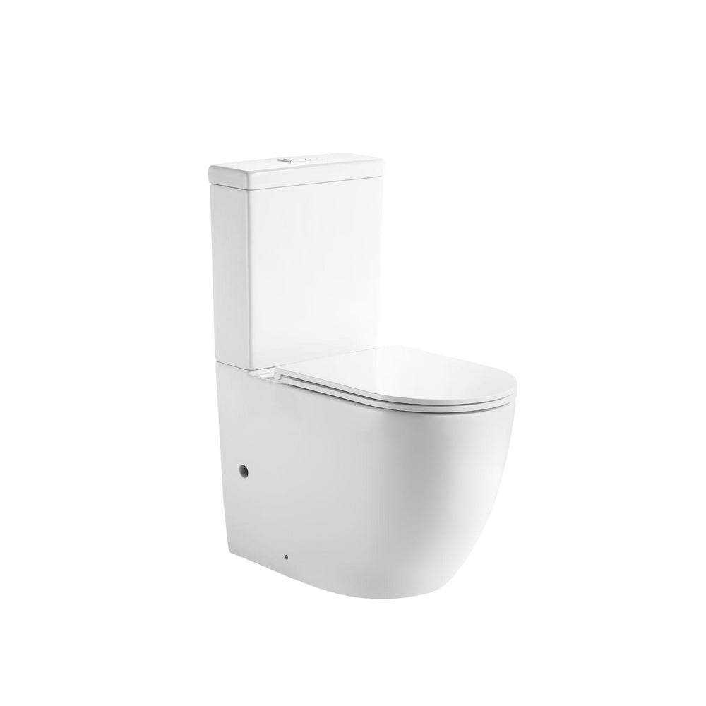 LUKKA PROCIDA TORNADO RIMLESS BACK TO WALL TOILET SUITE GLOSS WHITE