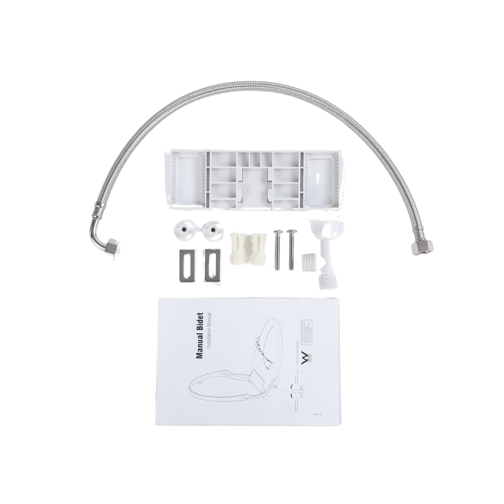 LUKKA PROCIDA NON-ELECTRONIC BIDET SEAT WITH SIDE CONTROL D-SHAPED WHITE (AVAILABLE IN LEFT AND RIGHT HAND WATER INLET)