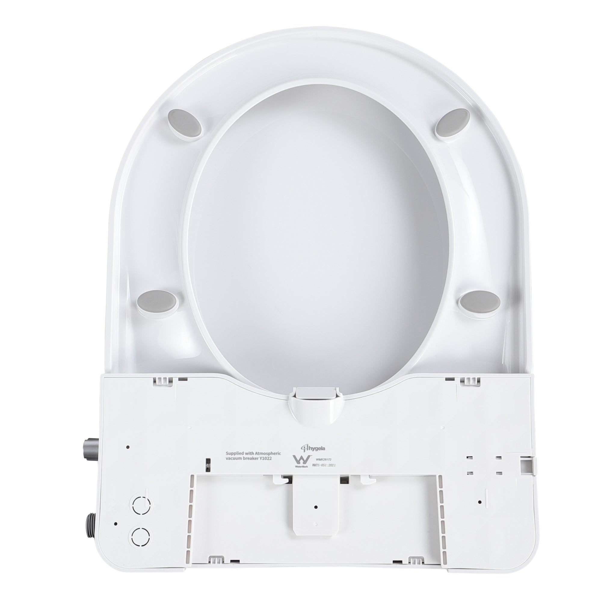 LUKKA PROCIDA NON-ELECTRONIC BIDET SEAT WITH SIDE CONTROL D-SHAPED WHITE (AVAILABLE IN LEFT AND RIGHT HAND WATER INLET)