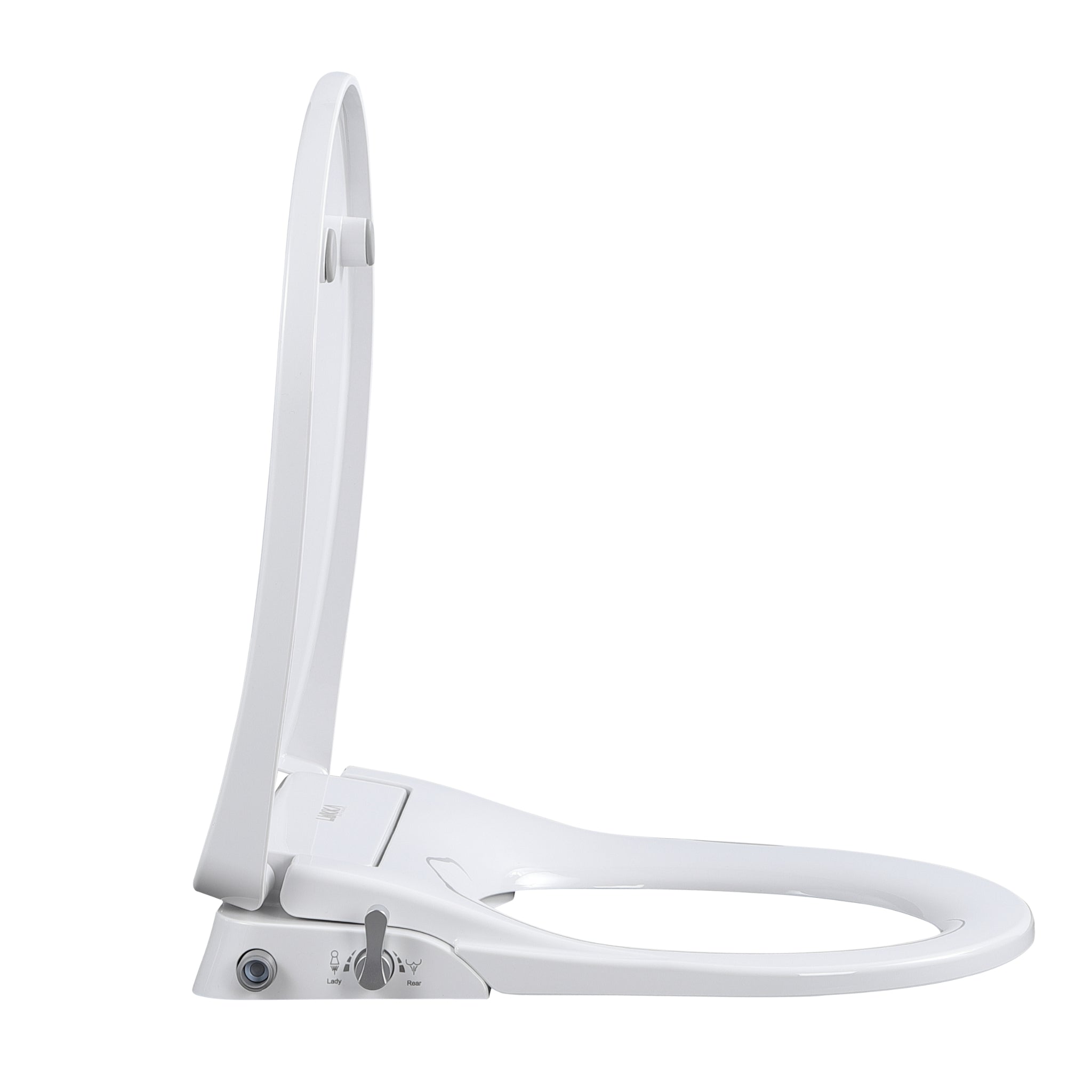 LUKKA PROCIDA NON-ELECTRONIC BIDET SEAT WITH SIDE CONTROL D-SHAPED WHITE (AVAILABLE IN LEFT AND RIGHT HAND WATER INLET)