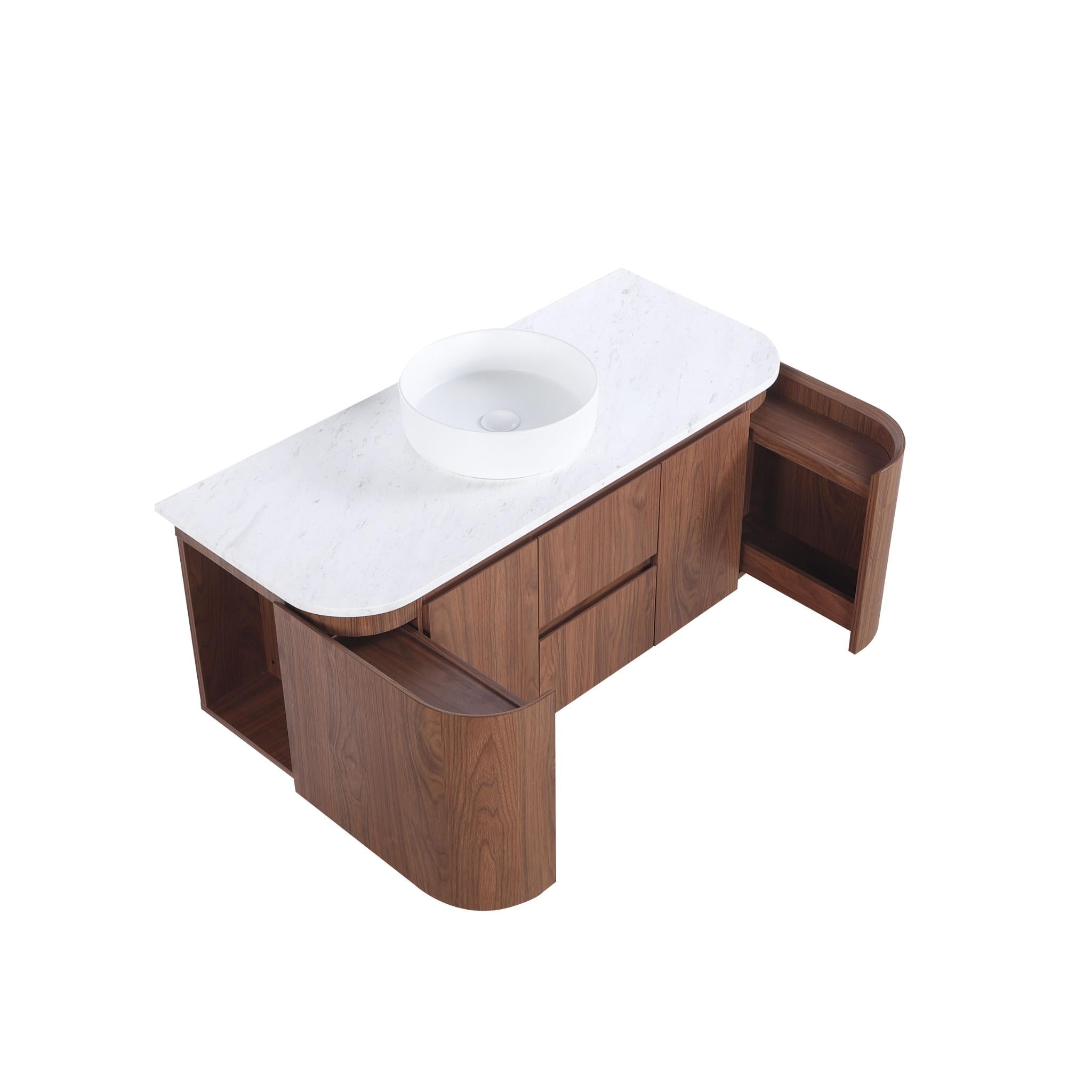 LUKKA RAVELLO MOCHA OAK WOODMATT 1200MM SINGLE BOWL WALL HUNG VANITY