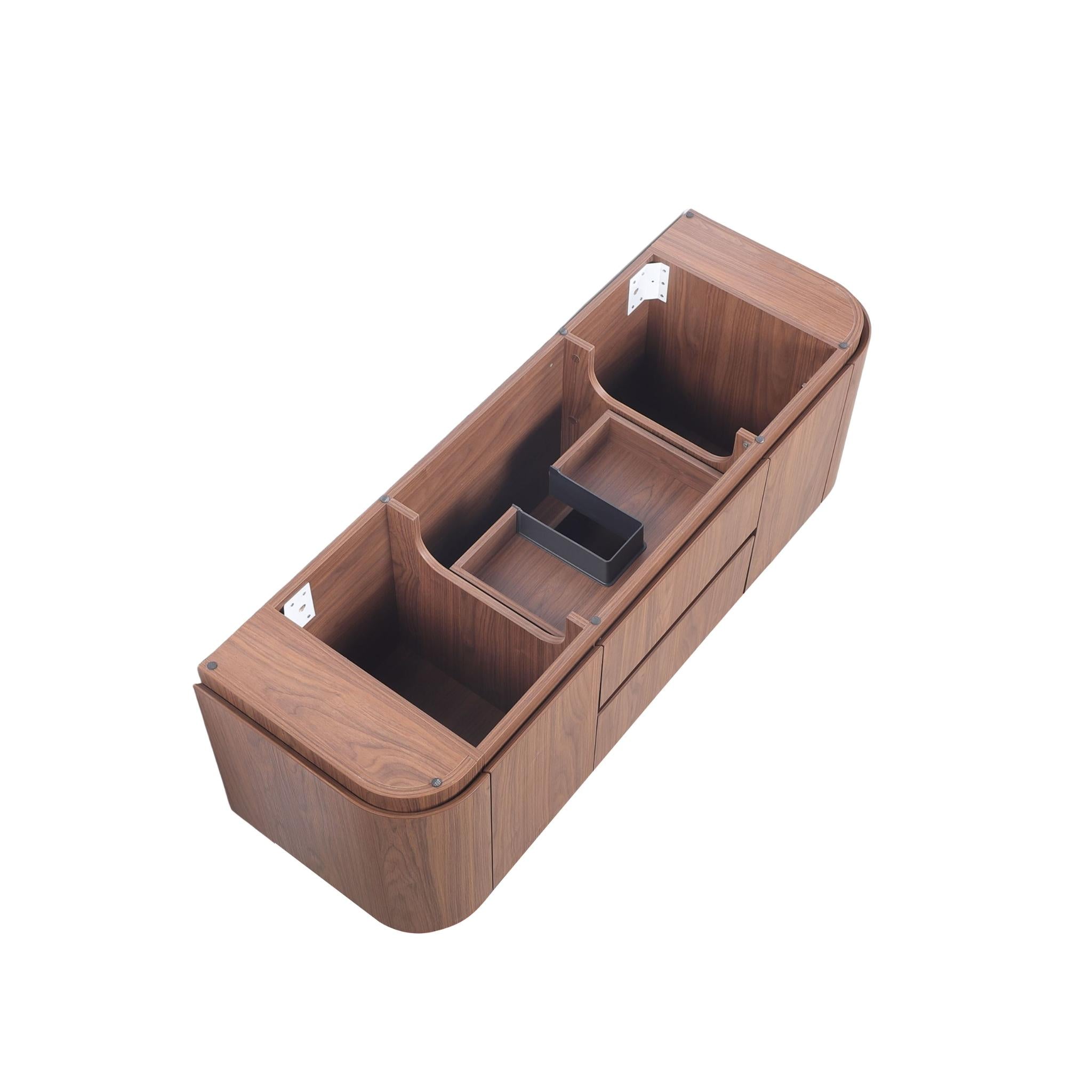 LUKKA RAVELLO MOCHA OAK WOODMATT 1500MM SINGLE BOWL WALL HUNG VANITY