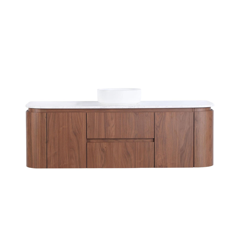 LUKKA RAVELLO MOCHA OAK WOODMATT 1500MM SINGLE BOWL WALL HUNG VANITY