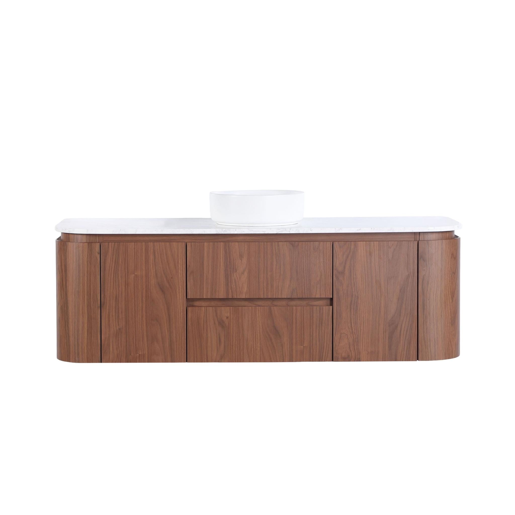 LUKKA RAVELLO MOCHA OAK WOODMATT 1500MM SINGLE BOWL WALL HUNG VANITY