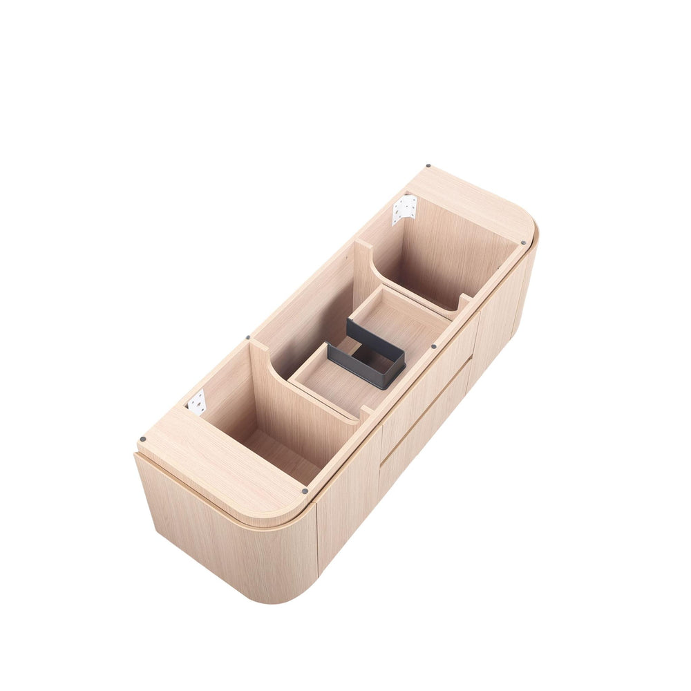 LUKKA RAVELLO SANDY OAK WOODMATT 1500MM SINGLE BOWL WALL HUNG VANITY