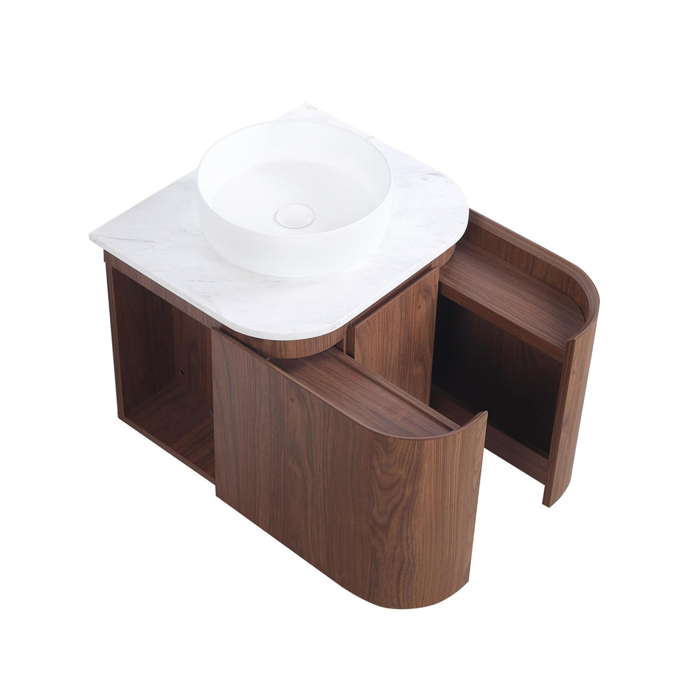 LUKKA RAVELLO MOCHA OAK WOODMATT 600MM WALL HUNG VANITY