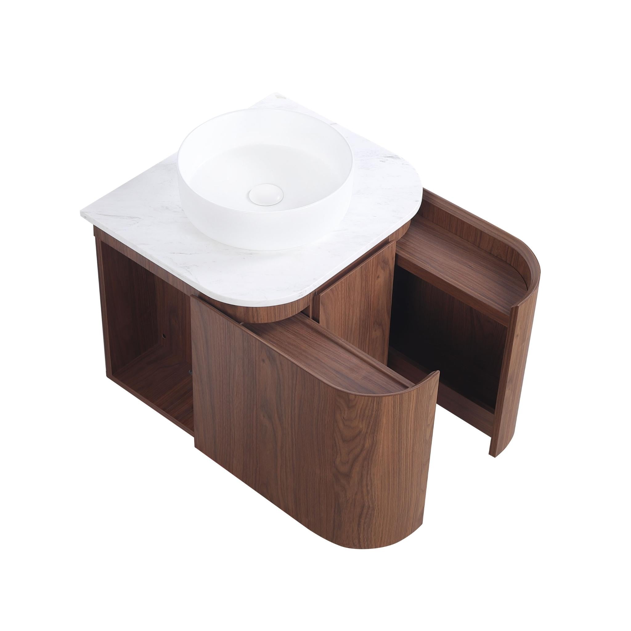 LUKKA RAVELLO MOCHA OAK WOODMATT 600MM WALL HUNG VANITY
