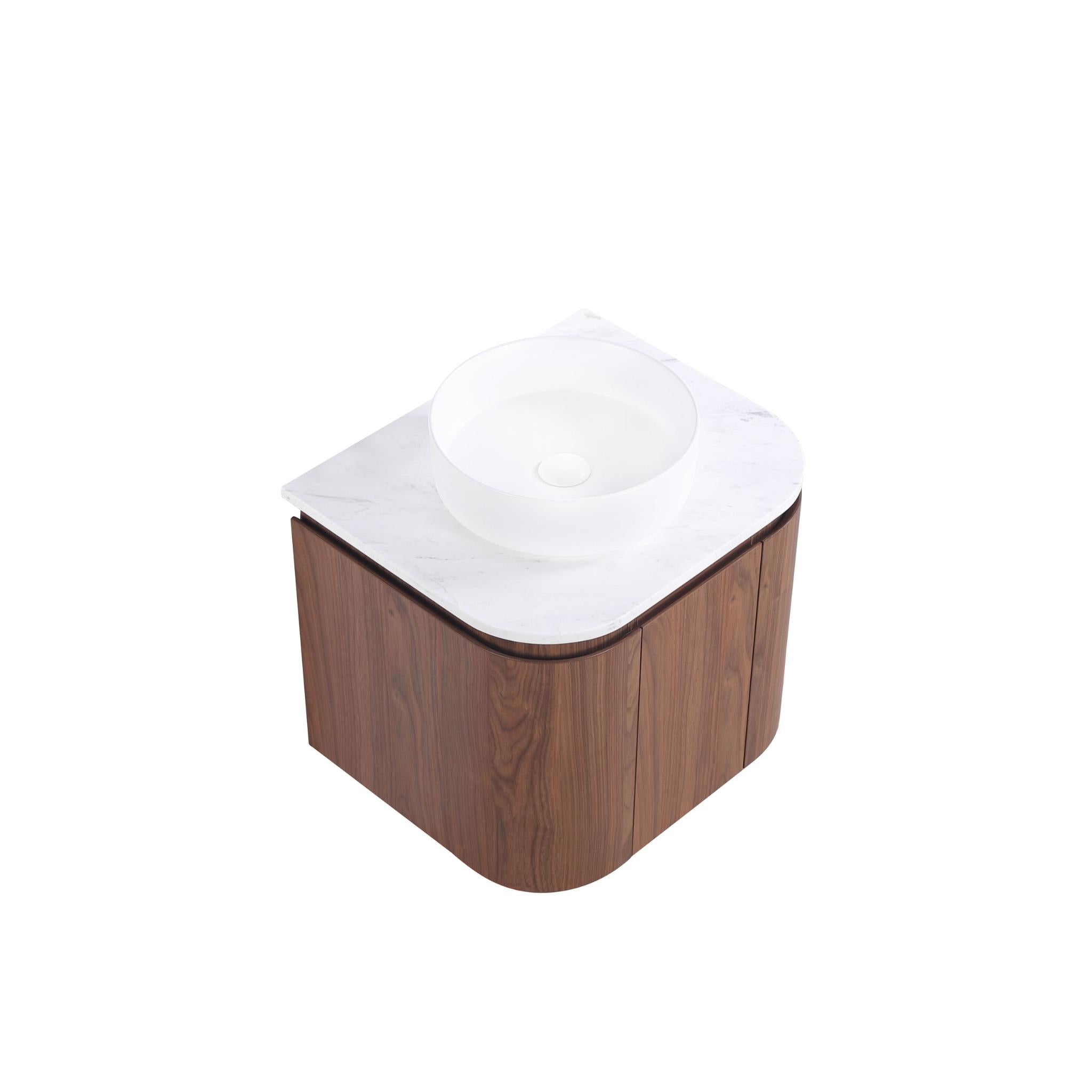 LUKKA RAVELLO MOCHA OAK WOODMATT 600MM WALL HUNG VANITY