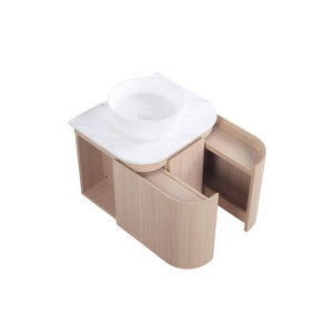 LUKKA RAVELLO SANDY OAK WOODMATT 600MM WALL HUNG VANITY