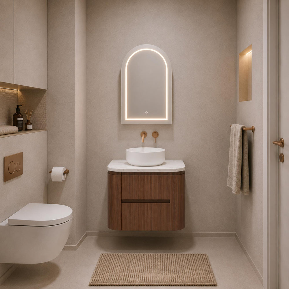 LUKKA RAVELLO MOCHA OAK WOODMATT 750MM WALL HUNG VANITY