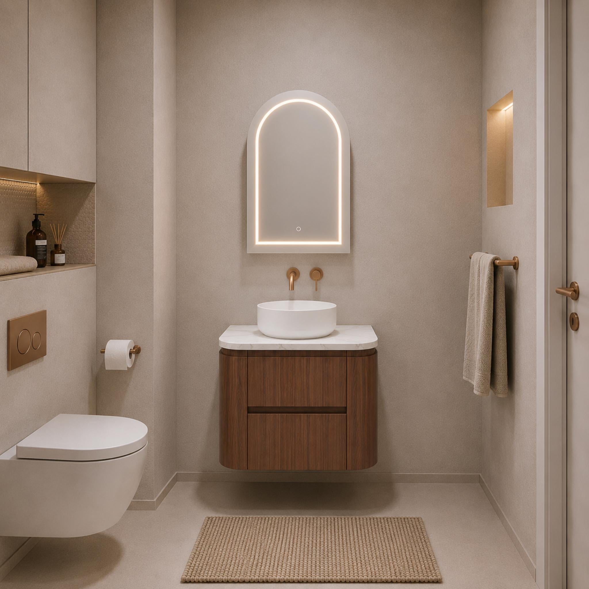 LUKKA RAVELLO MOCHA OAK WOODMATT 750MM WALL HUNG VANITY