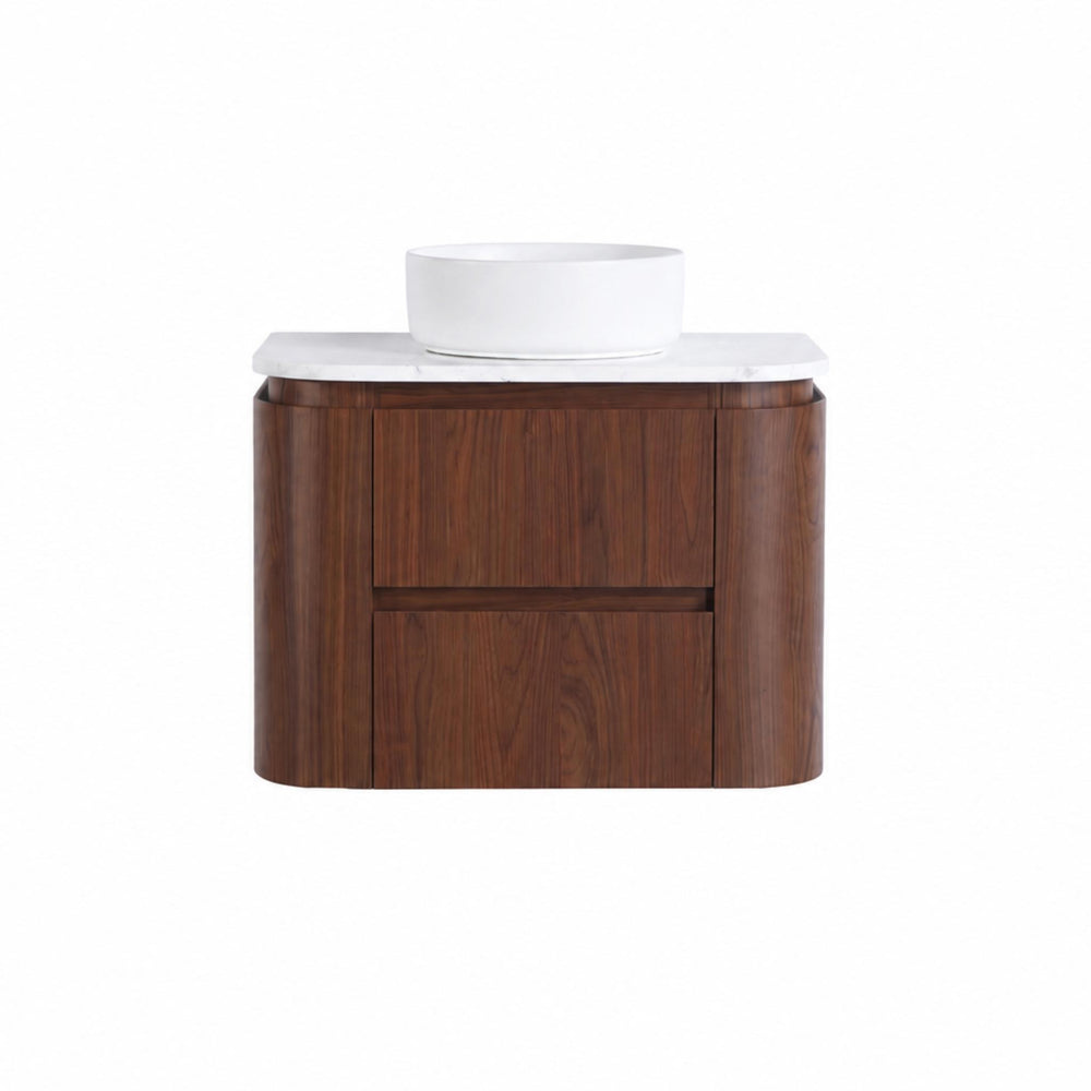 LUKKA RAVELLO MOCHA OAK WOODMATT 750MM WALL HUNG VANITY